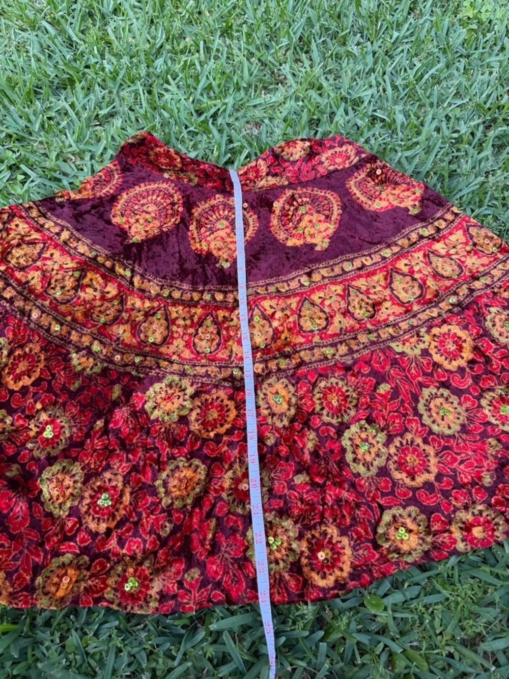Vintage Temptation NWT Velvet Tapestry Midi Skirt Boho Festival Y2K Medium - Picture 4 of 6
